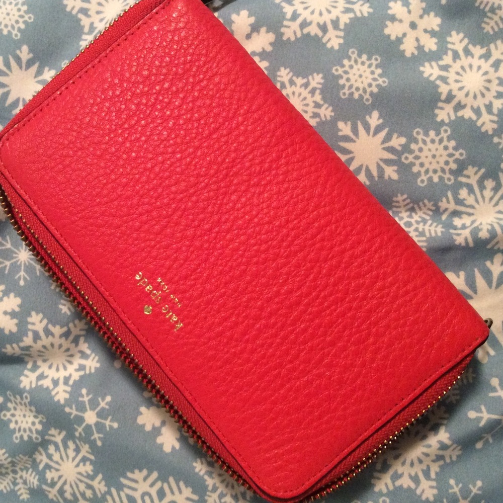 Kate spade red wallet wristlet